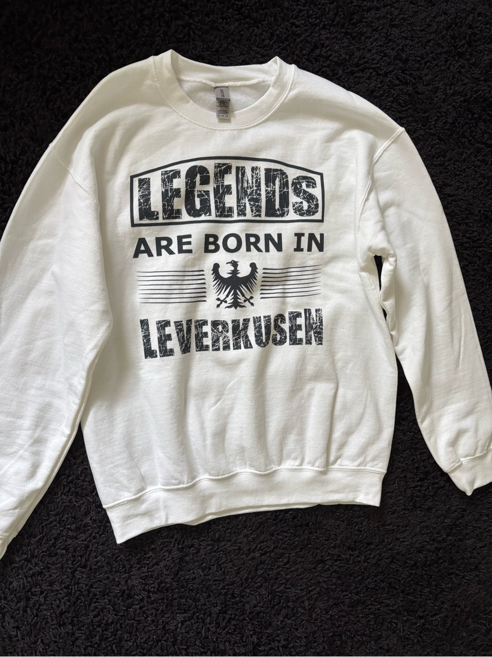 White 'Legends Are Born in Leverkusen' Graphic Men’s Sweatshirt